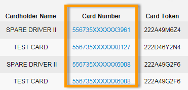 card number
