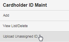 select upload unassigned ID